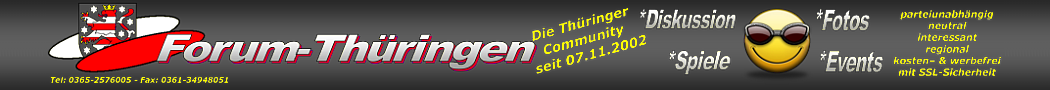 Forum-Thueringen, Diskussinsforum, OnlineSpiele und Veranstaltungskalender für Thüringen.
